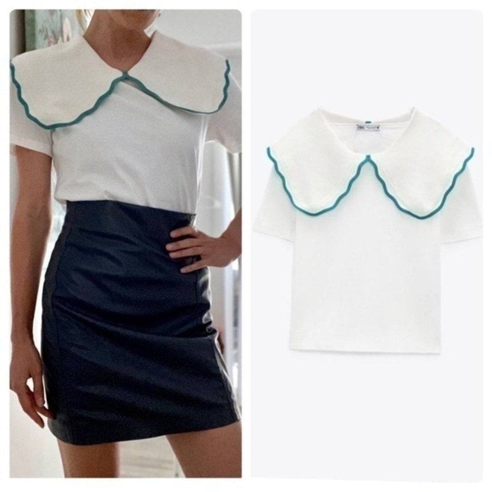 ZARA Peter Pan collar top 1930/042 - Picture 1 of 9